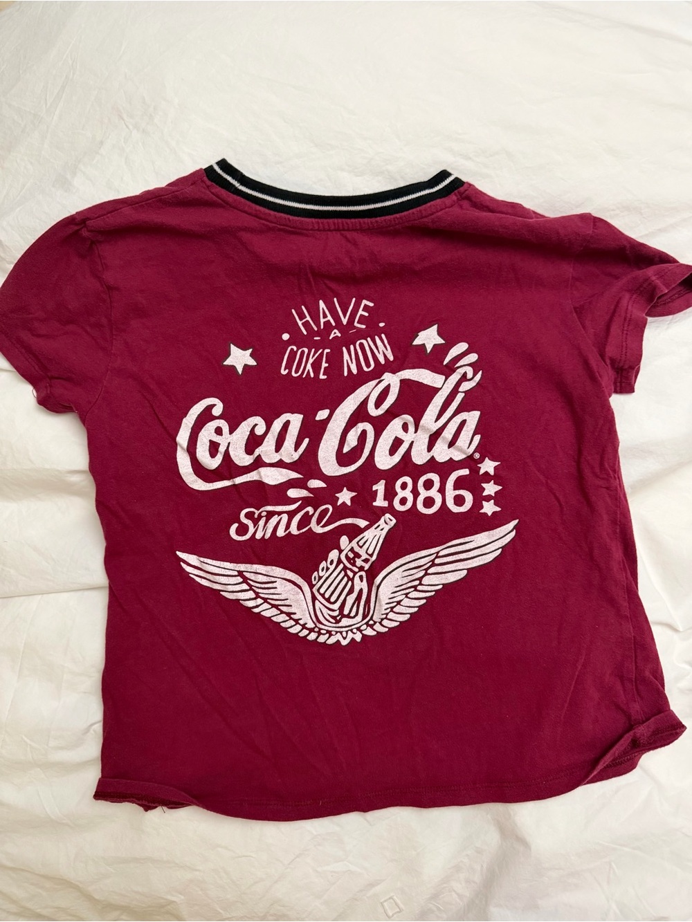 Vintage Coca Cola Maroon Graphic Tee (XS)